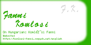 fanni komlosi business card